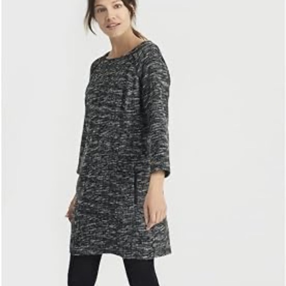 Joules Esther Navy Tweed 3/4 Sleeve Shift Dress Size 14 - Picture 7 of 7